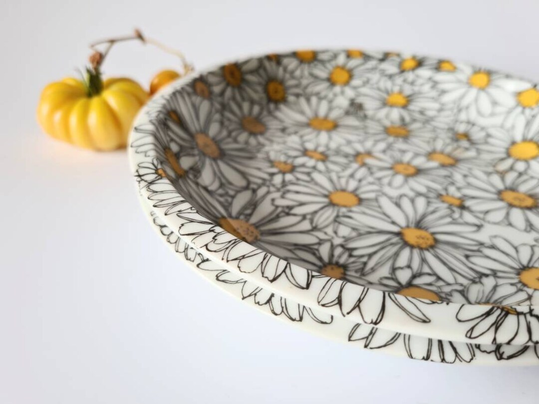 IKEA Plates. Two Deep Daisy Plates by Marguerite Walfridsson