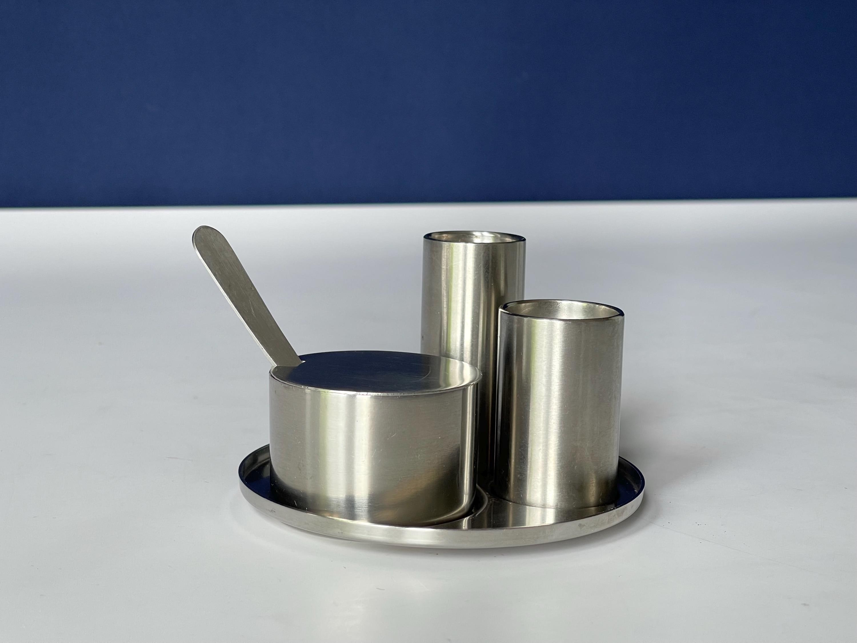 stelton ステルトン　ステンレスバーセット Stelton Plat De Menage by Arne Jacobsen. Cylinda Line. Danish