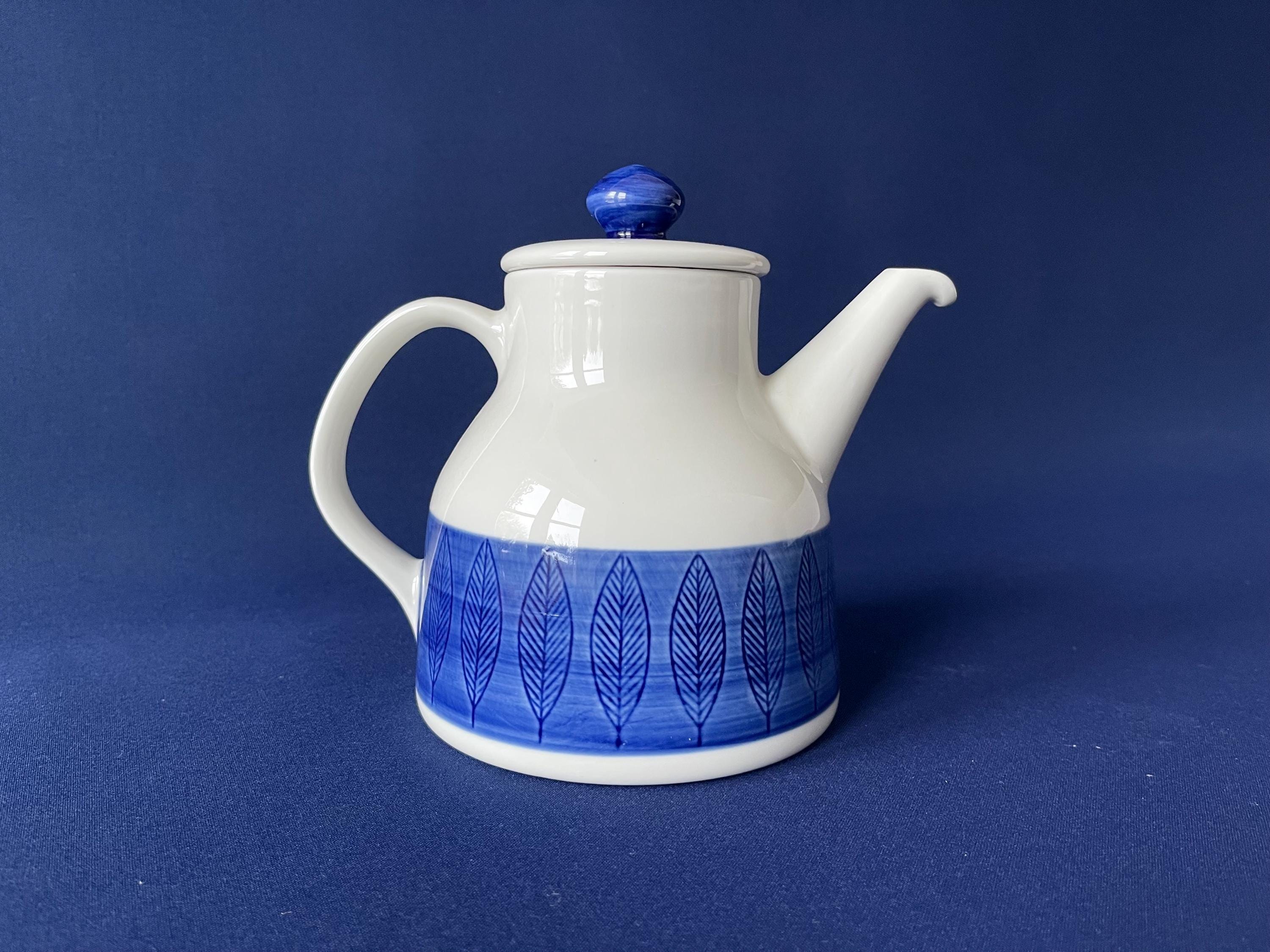 Ensemble Sucrier Et Petit Pot De Crème Rörstrand Koka Blue - Porcelaine Vintage 1920-1949