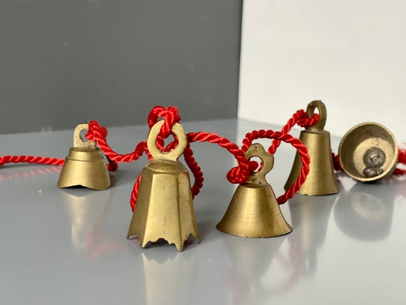 Brass Bells. Bells on a String. Ring in the Holidays. Vintage Christmas  Decorations Old Christmas Vintage Vibe. Wonderful Sound. 