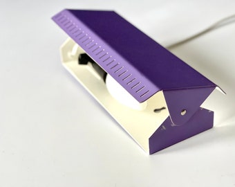 60s adjustable bedside lamp. Purple wall sconce designed and produced by Hamalux. Plug: American or European. Danish design. MCM 1970 gem