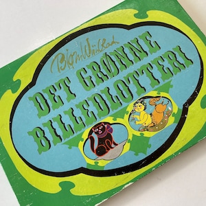 Bjørn Wiinblad 1973 loteria obrazkowa. Duński artysta Wiinblad, wyprodukowany dla Irmy. Duński projekt. Zielona loteria. Det grønne billedlotteri.