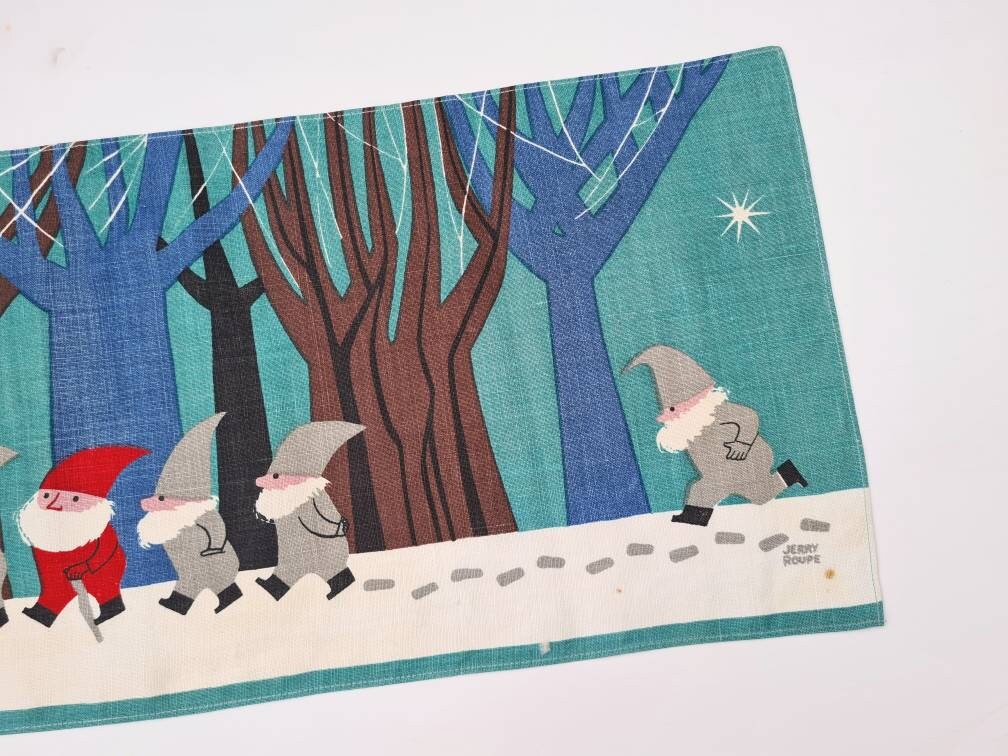 Jerry Roupe Tomteparaden vintage screenprint on | Etsy