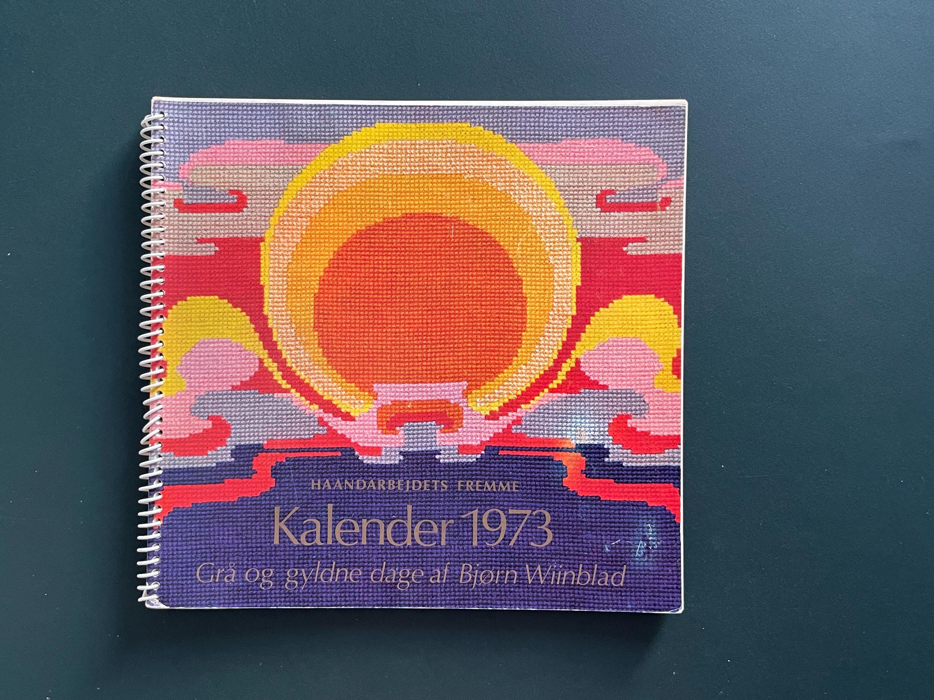 1973 Bjørn Wiinblad Cross Stitch Book / Calendar - Haandbarbejdets