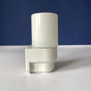 Ifö Model 6081. IFO Scandinavian minimalism. 1970s white porcelain and shades. Swedish design MCM sconce. Sauna or bathroom gem