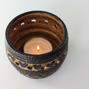 Jette Hellerøe heart lantern - Handmade in Denmark - High quality Scandinavian piece in great condition - 1970s retro with lovely pattern