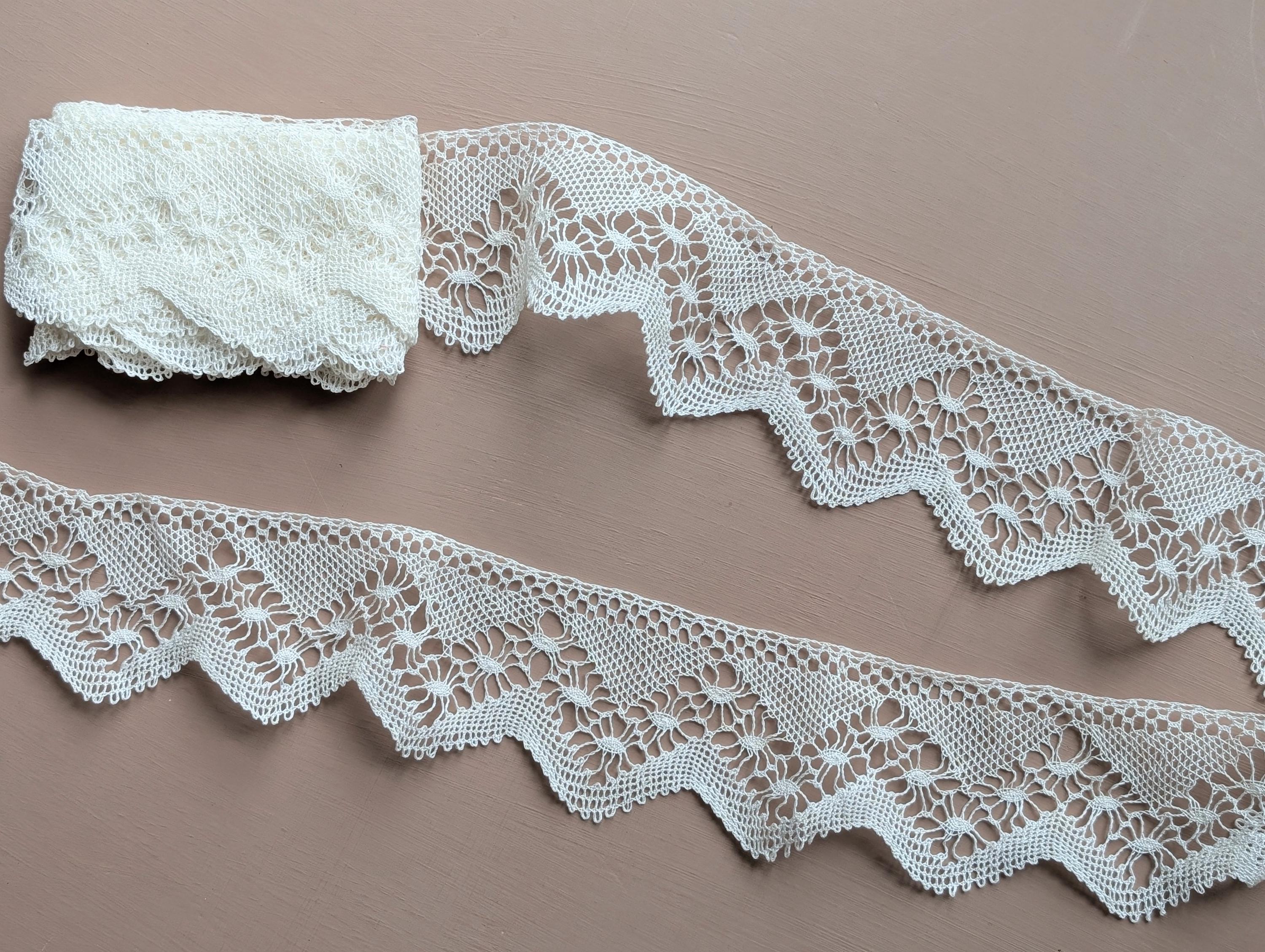 Vintage Handmade Bobbin Lace From Denmark. Skilled Midcentury