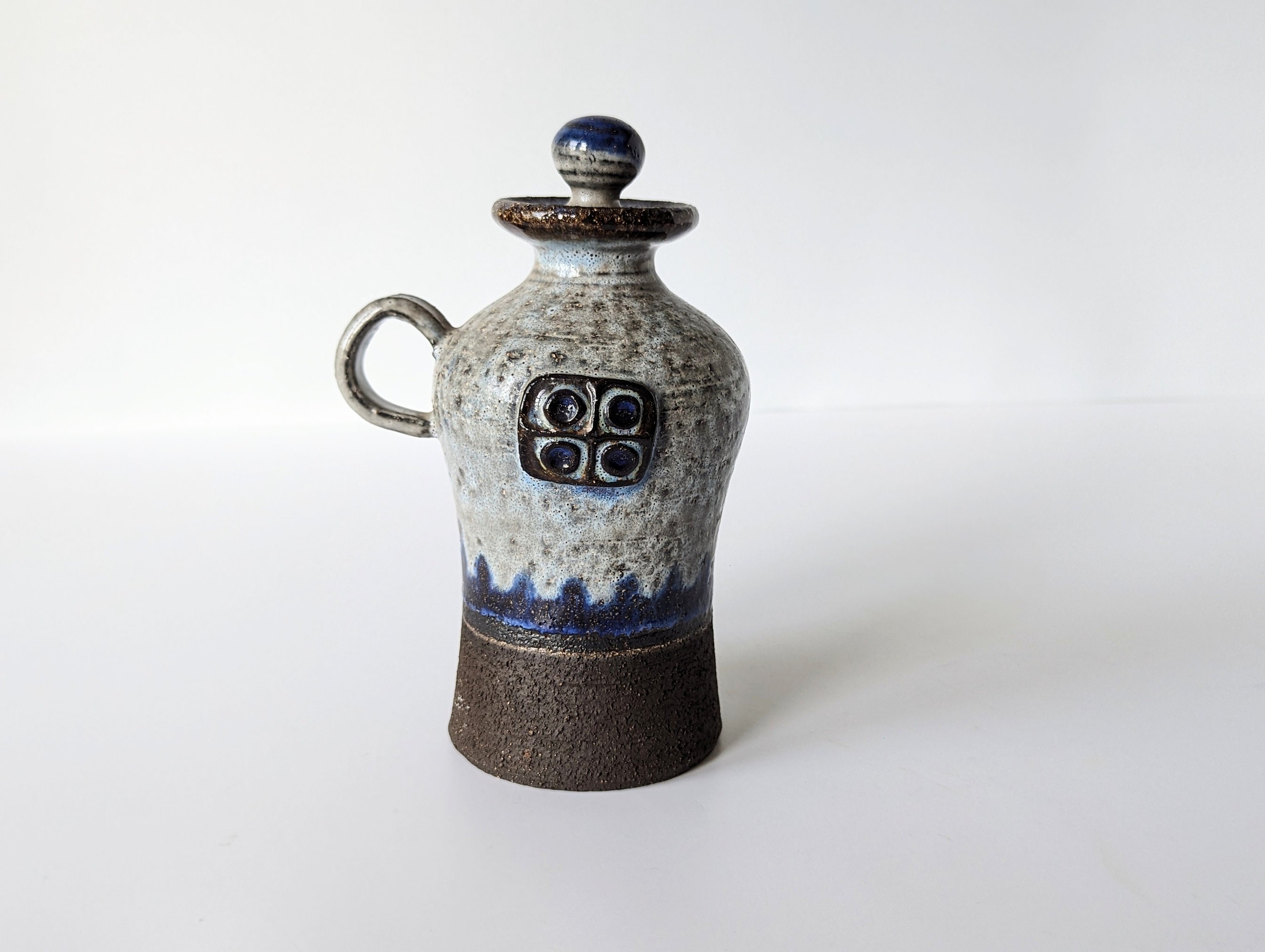 Jette Helleroe 70s Pitcher / Jug With Lid. Handmade in Denmark