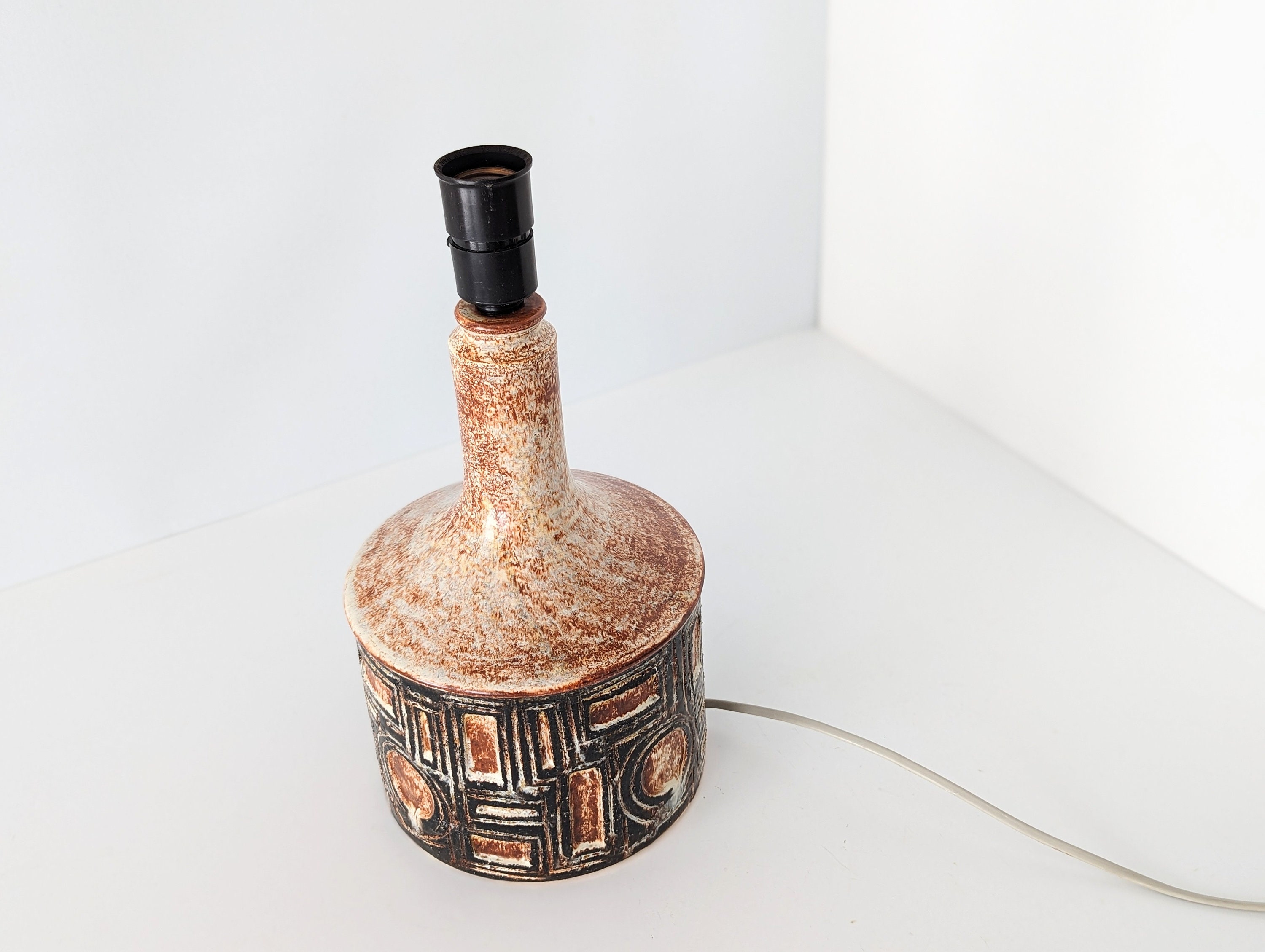 70s Jette Helleroe Axella Table Lamp. Danish Ceramist