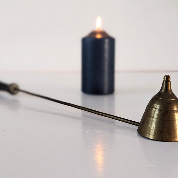 Vintage Solid Brass Candle Snuffer – 25cm Long, Swivel Bell, MCM Décor - Ireland