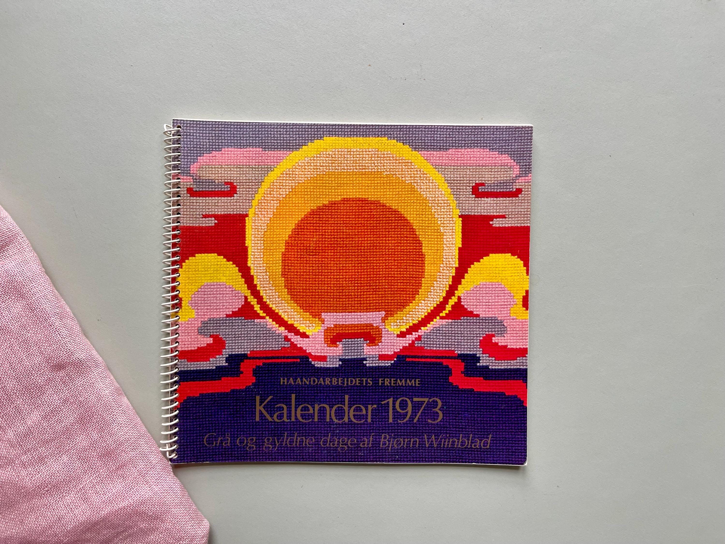 Bjørn Wiinblad Cross Stitch Book / Calendar 1973 - Haandarbejdets