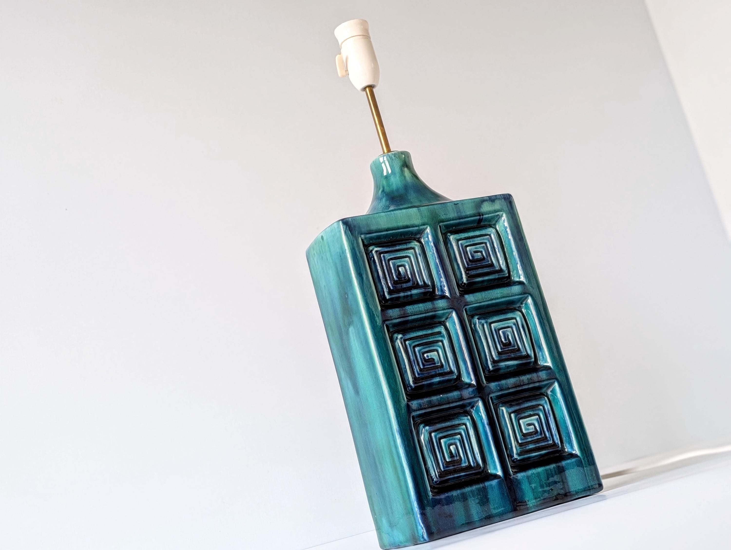 XXL Artistic Danish 1970s Ceramic Table Lamp. Eu, Us, Uk or Aus