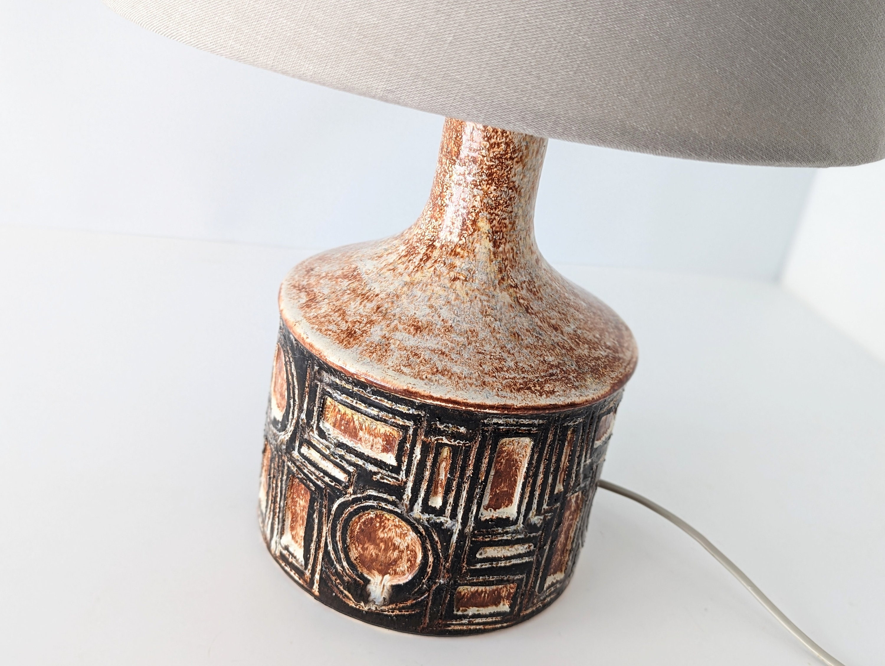 70s Jette Helleroe Axella Table Lamp. Danish Ceramist