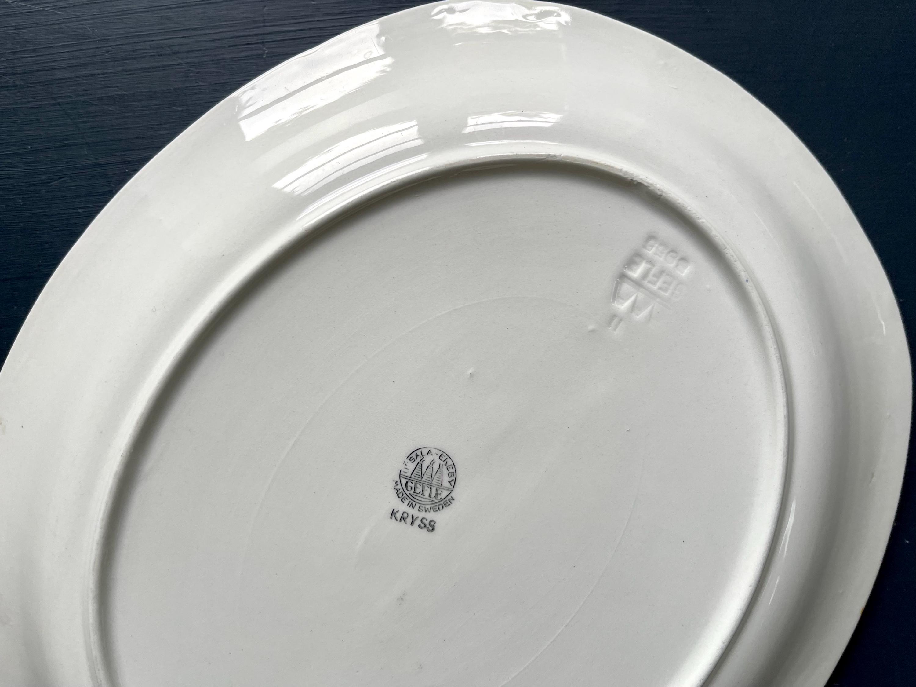 2 X Vintage Upsala Ekeby, Gefle Kryss Serving Dishes. Swedish Mid