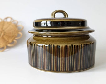 Arabia KOSMOS - Bowl with lid from Finland - Design by Gunvor Olin-Grönqvist, model S by Ulla Procope - Green - 60s Scandinavian mid century