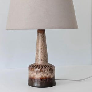Danish PM keramik 70s table lamp. Beautiful brown drip glaze. Eu, Us, Uk or Aus power plug. Danish Design. Mid Century ceramic lamp.
