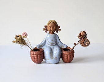 GOEBEL Vintage Basket Girl Vase, VF 26, Made in Germany in