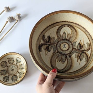 Set of 2.. Søholm Denmark Erika bowls by Noomi Backhausen & Poul Brandborg - Danish Stoneware Studio Pottery. Mid century modern design,