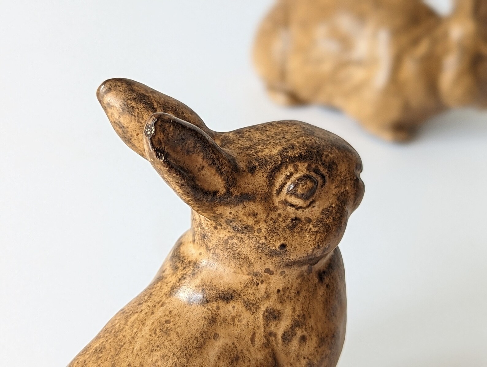 2 Rare Stoneware Rabbits by DISSING Ceramic of Denmark. 1960s Pottery ...