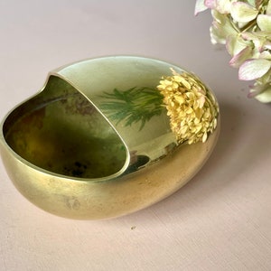 Danish Modernist Solid Brass Ashtray 'the Smile' by Carl Cohr, 1950s. Stunning mid century modern, organic egg shaped piece.