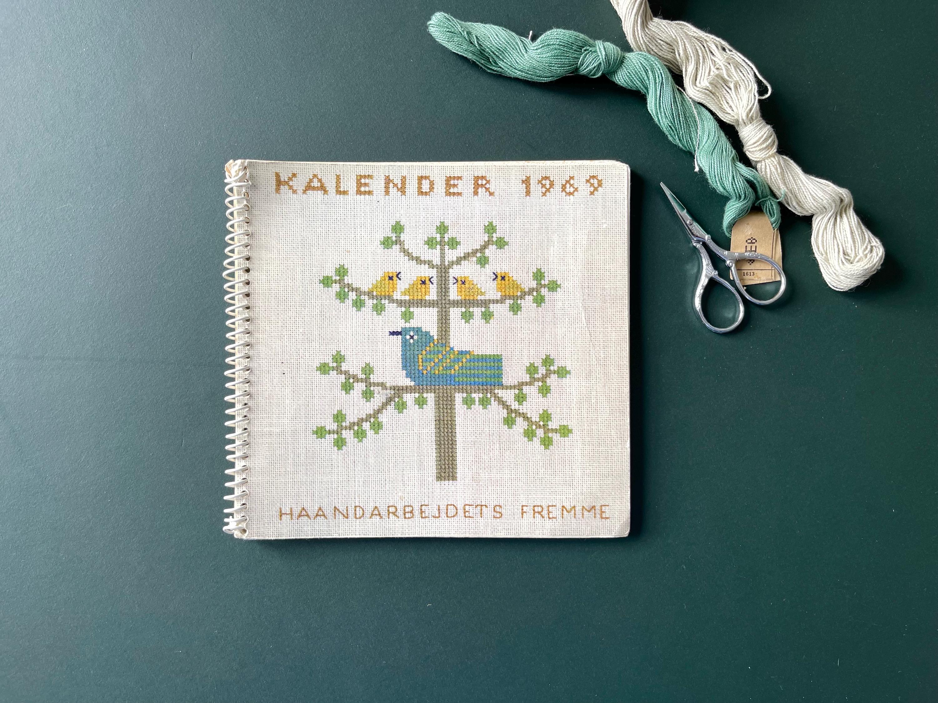 1969 Danish Cross Stitch Book / Calendar. Design by Else Thordur