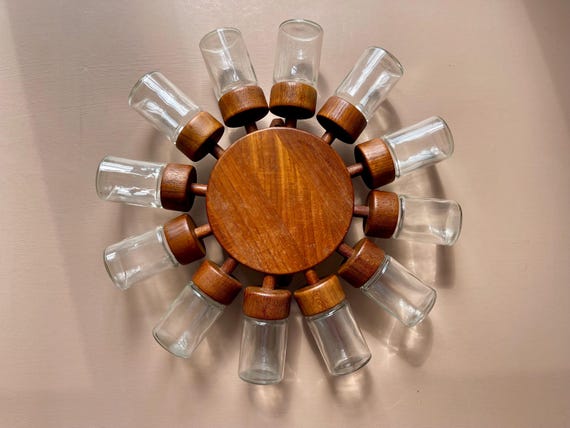 Digsmed（ディグスメッド）　スパイスラック RARE!!! Digsmed Teak Spice Wheel/spice Rack - Danish Design - 12