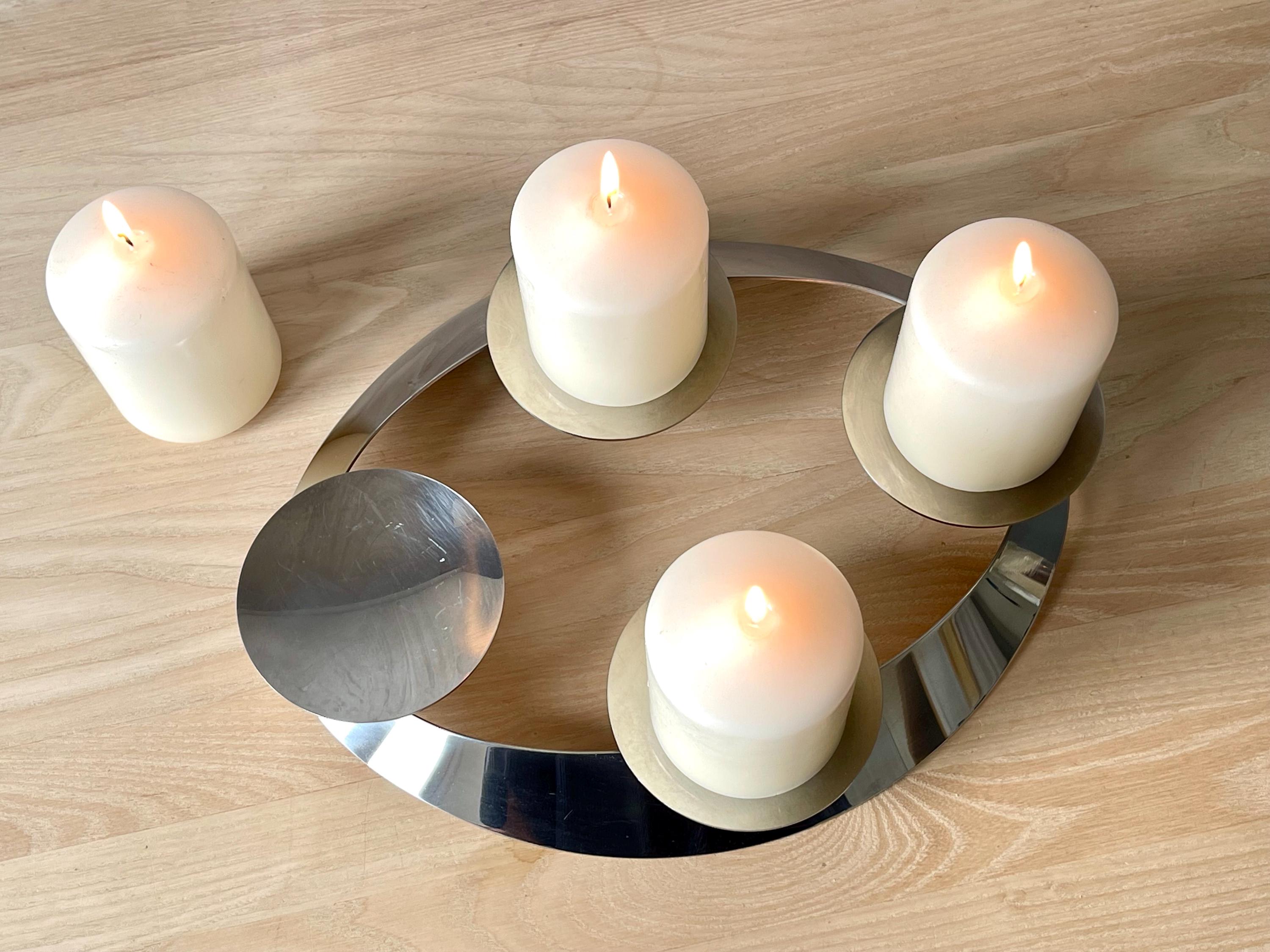 Buy Advent Georg Jensen (denmark) Steel Candle Holder FOUR. Organic Timeless Shape. High Quality Christmas Treasure. Scandinavian Winter Decor. Online in India