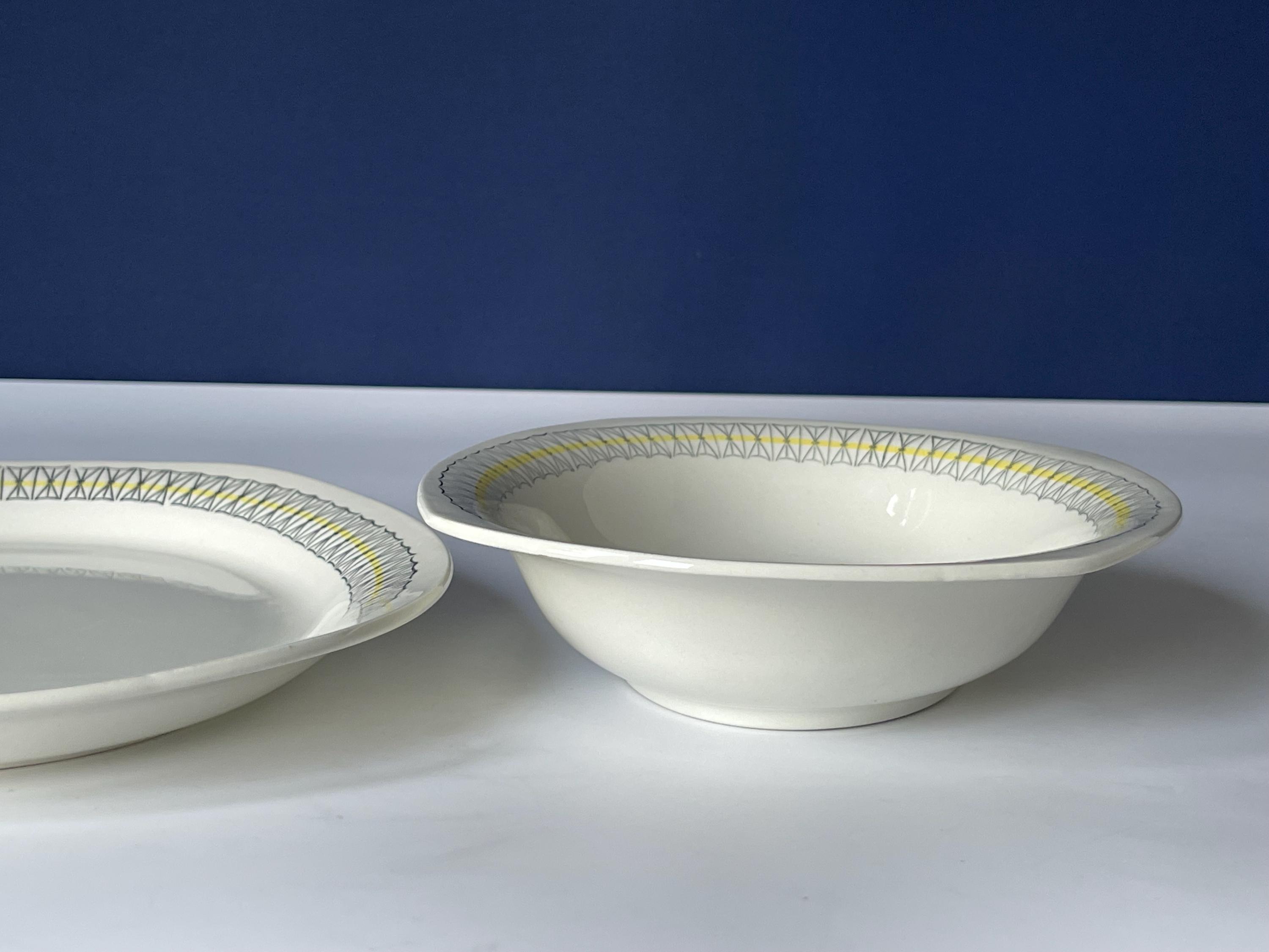 2 X Vintage Upsala Ekeby, Gefle Kryss Serving Dishes. Swedish Mid