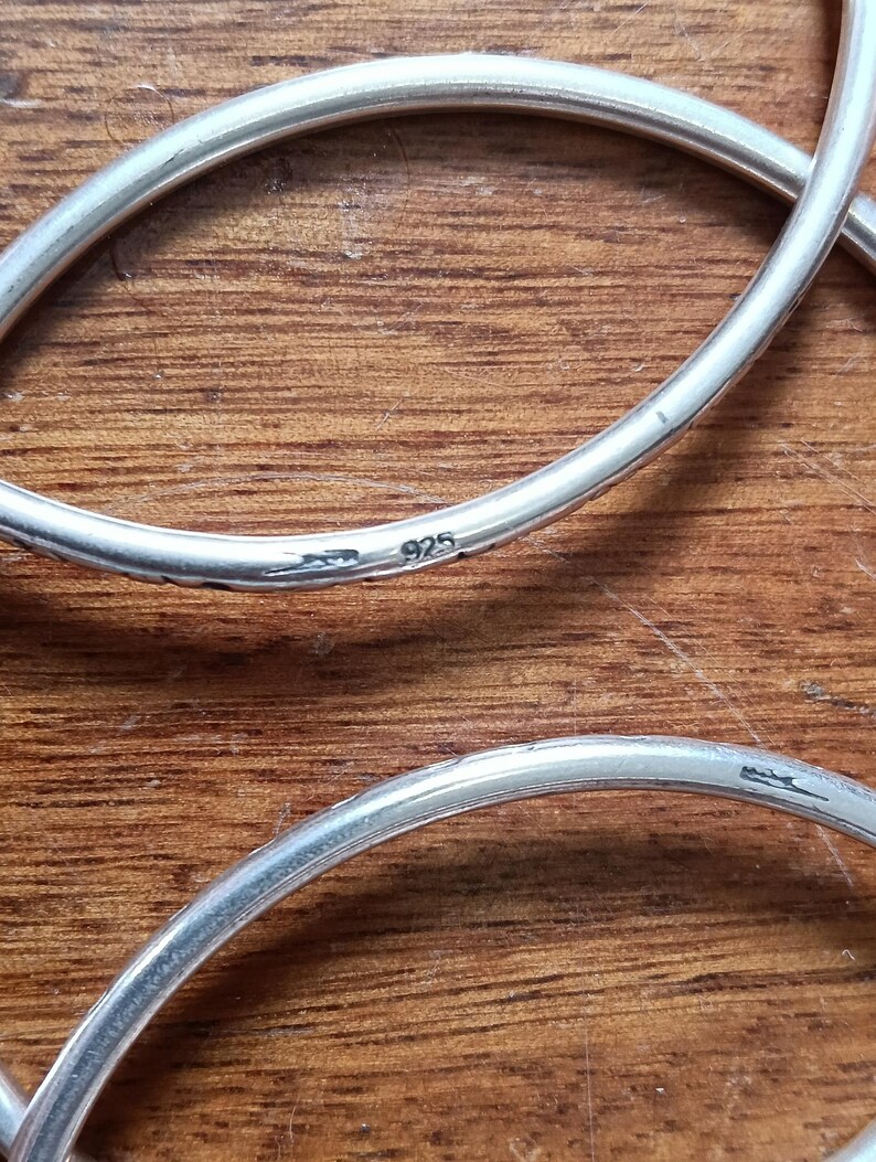 Solid Sterling Silver 3 Bangle Stack - Etsy Australia