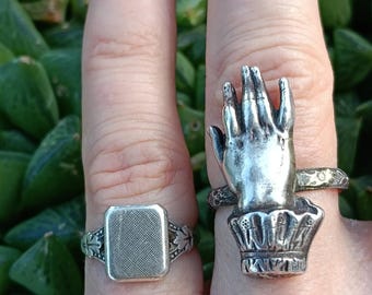 art deco ring & vintage hand ring