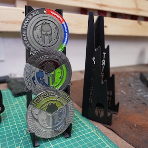 Spartan Trifecta Wedge Display Wall or Desk Ready Show off your hard-earned Spartan Trifectas with pride using our versatile display holder!