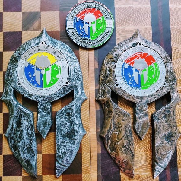 Spartan Helmet- OCR trifecta medal holder- wall hanging Medal display Finisher Medal