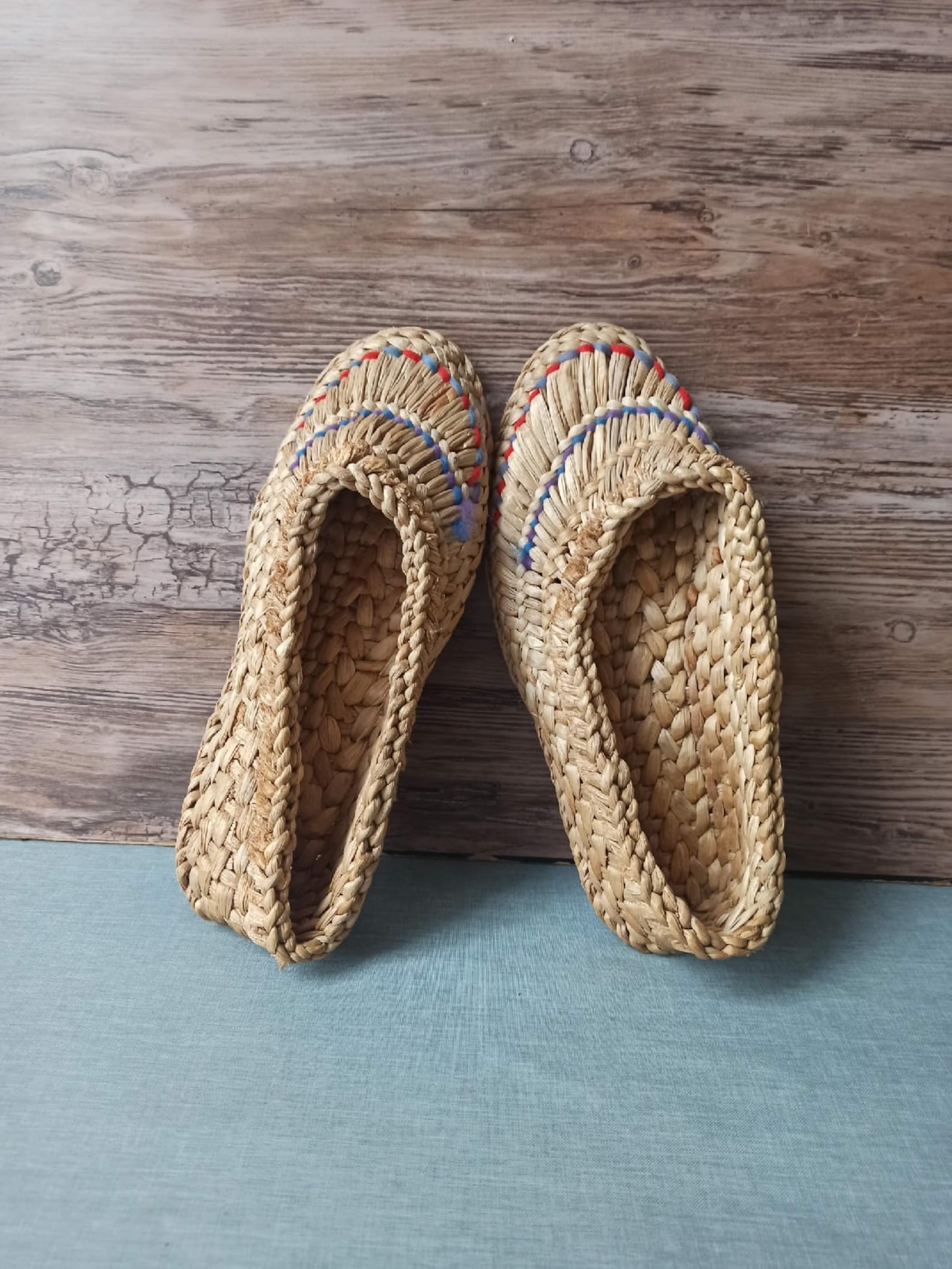 Vintage rustic straw shoes Primitive russian shoes Old straw Etsy