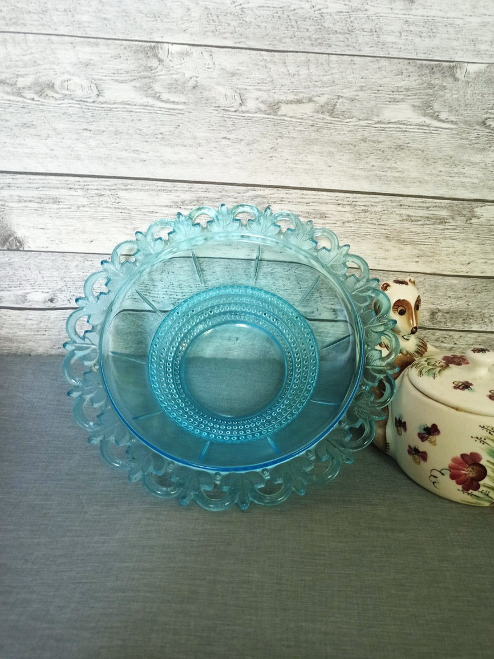 Vintage Blue Salad Bowl. Large Blue Dish. Tableware USSR 80s. Etsy