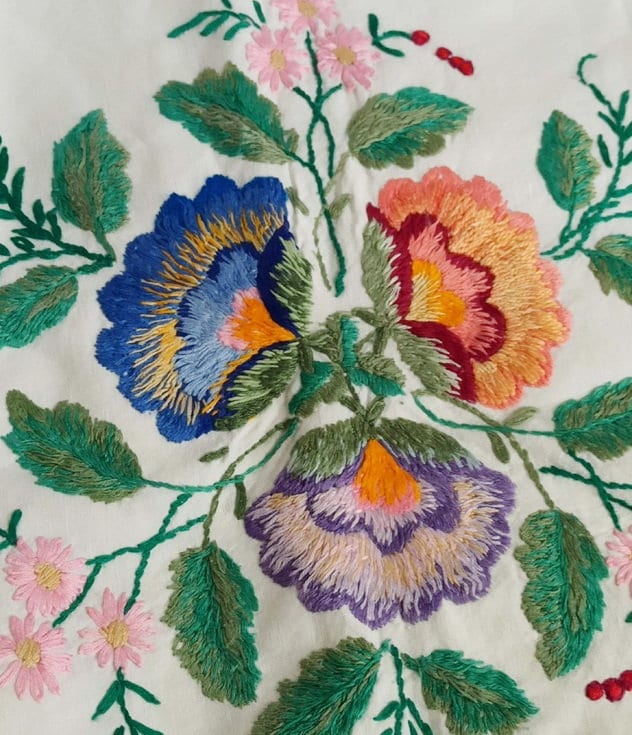 Old Large Embroidered Pillowcase. Vintage Russian Satin Stitch | Etsy
