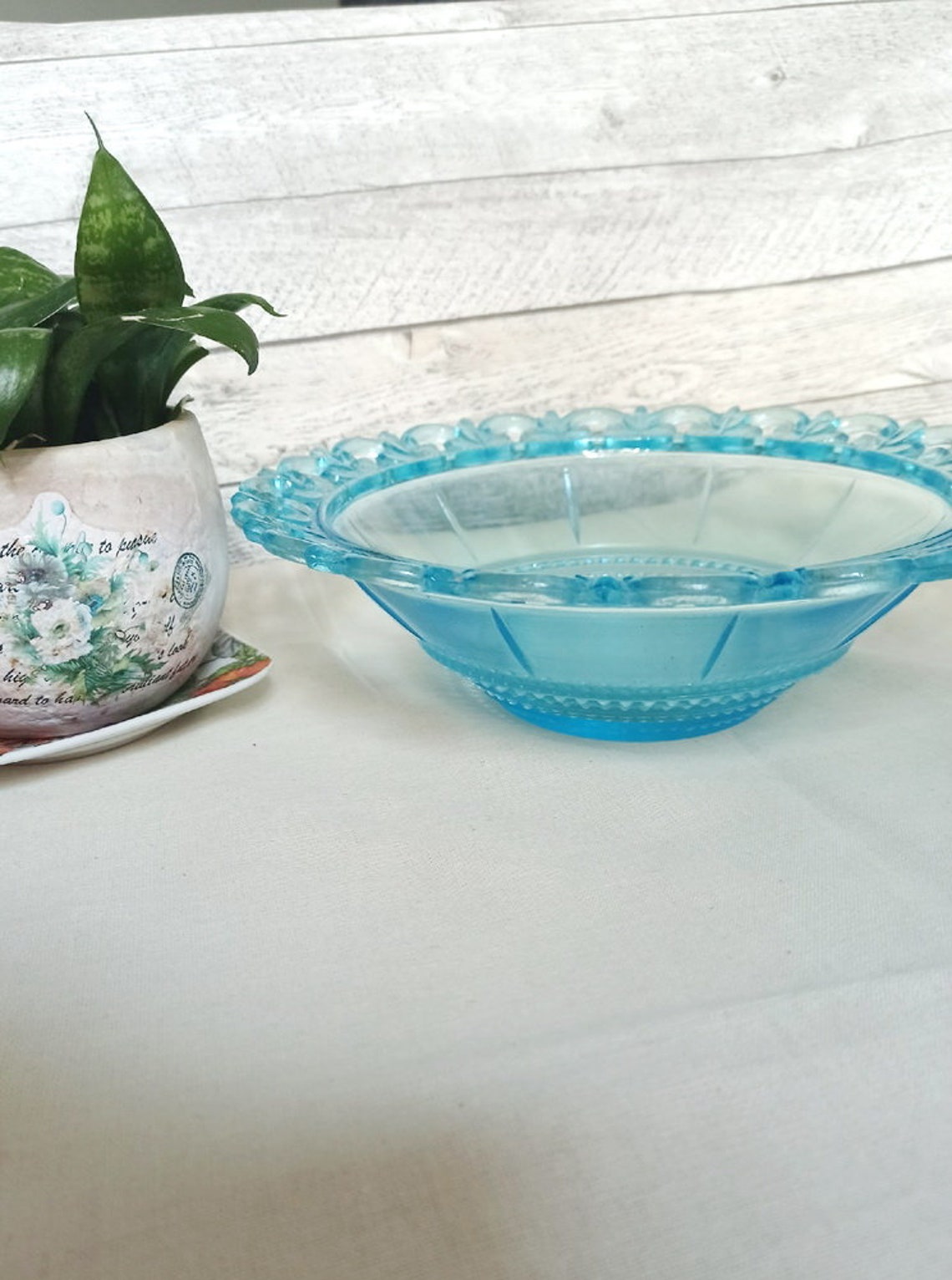 Vintage Blue Salad Bowl. Large Blue Dish. Tableware USSR 80s. Etsy