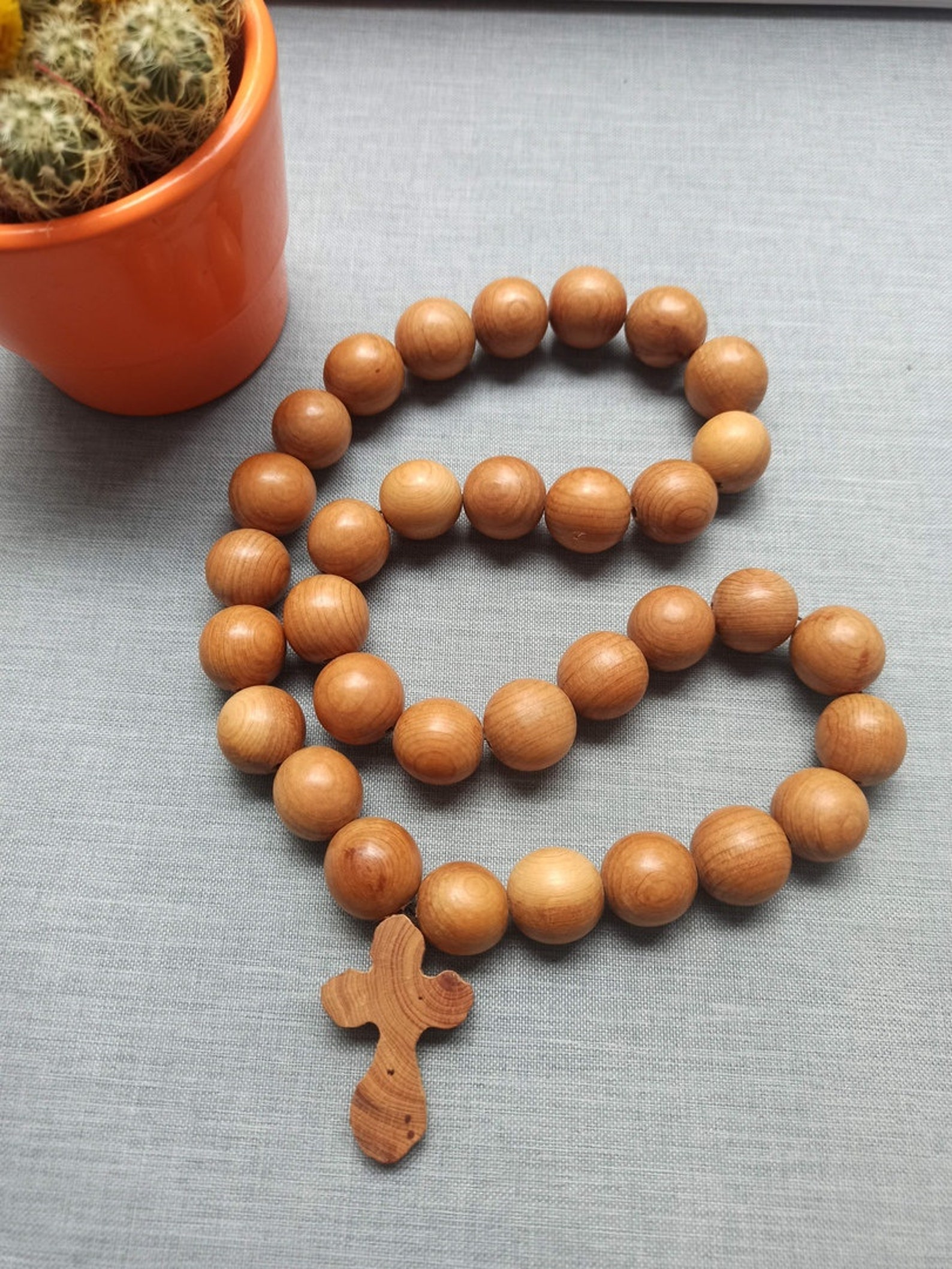 Vintage wooden rosary Catholic Rosary Handmade wood Rosary | Etsy