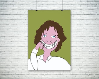 Bottom inspired minimalist UK TV Show poster/print - Rik Mayall, Richard Richard portrait