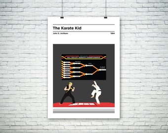 The Karate Kid inspired minimalist movie poster/print - Ralph Macchio | Pat Morita | Elisabeth Shue | William Zabka | Martin Kove