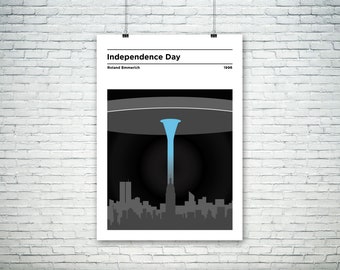 Independence Day inspired minimalist movie poster/print - Roland Emmerich | Will Smith | Jeff Goldblum | Bill Pullman | Randy Quaid