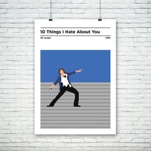 10 Things I Hate About You inspired minimalist movie poster/print - Heath Ledger | Julia Stiles | Joseph Gordon-Levitt | Larisa Oleynik