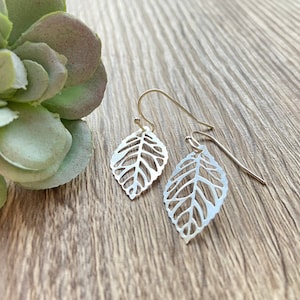 Dainty Leaf Earrings / VERY Lightweight / Delicate Earrings / Gold or Silver / Gift Box Included