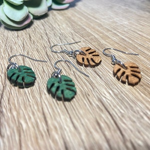 laser cut wood earrings gift for wife Organic shaped dangle earrings,pearlescent earrings gift for girlfriend gift for mom