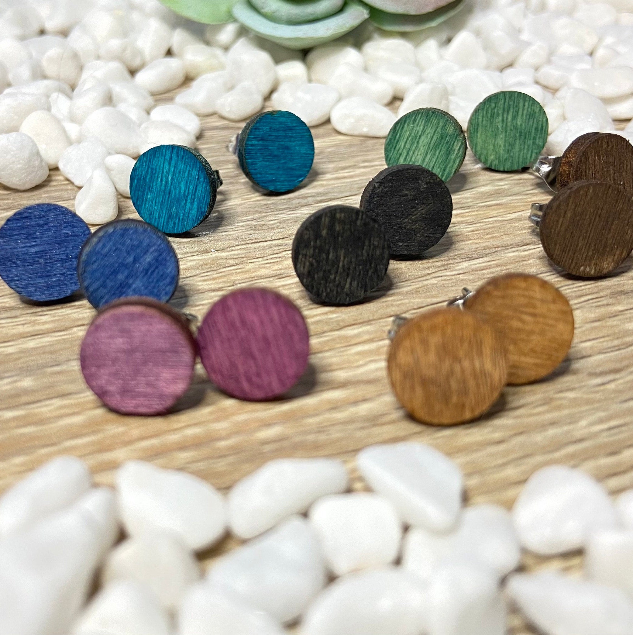 Wooden Stud Earring SET / Rustic Earrings / Make your set Etsy