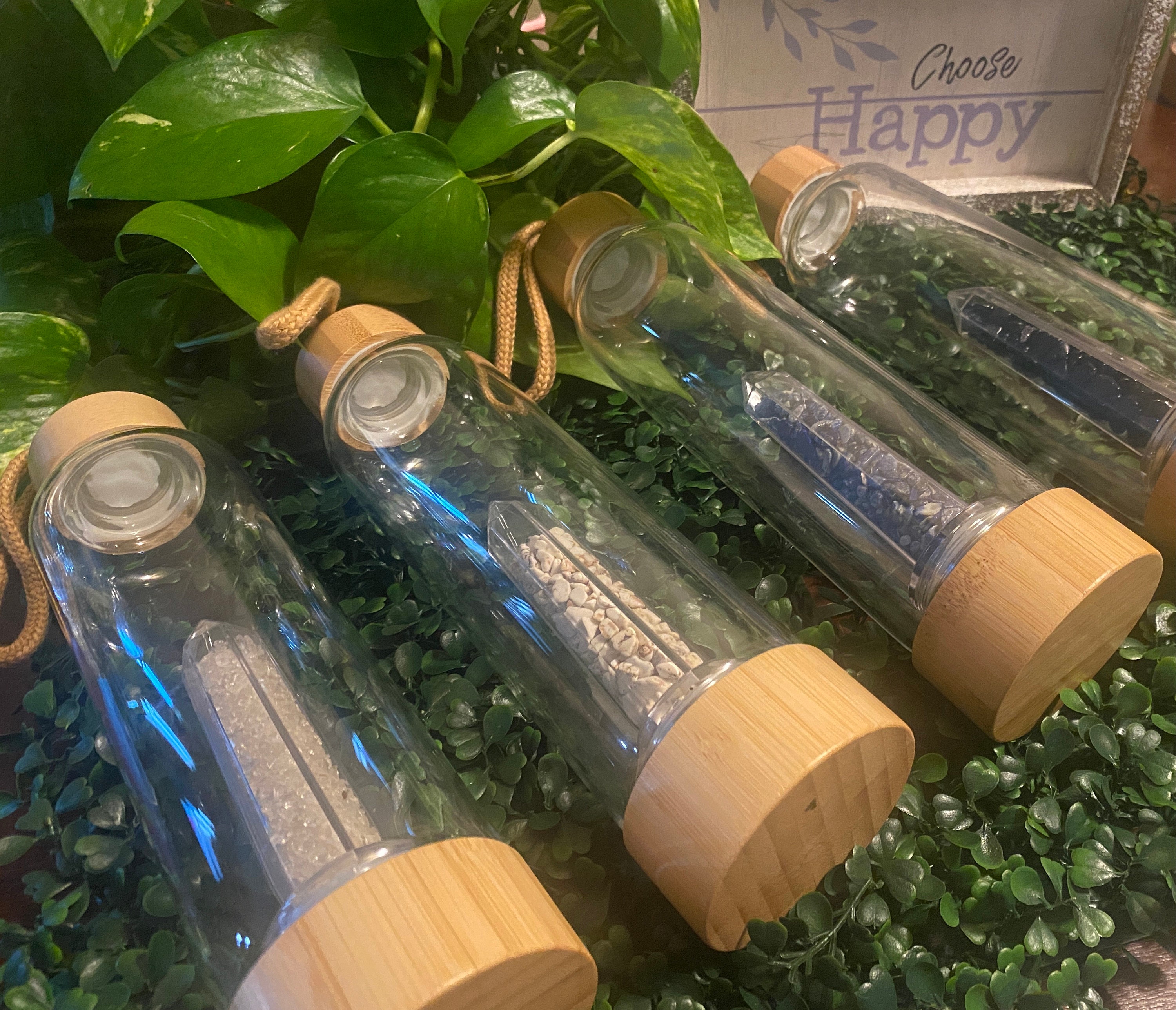 Bamboo Gem Infused Slim Crystal Water Bottle With 3Oz Tiger Eye And Green  Aventurine Infuser And Pro…See more Bamboo Gem Infused Slim Crystal Water