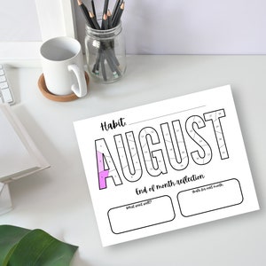August habit tracker coloring sheet | Digital Download