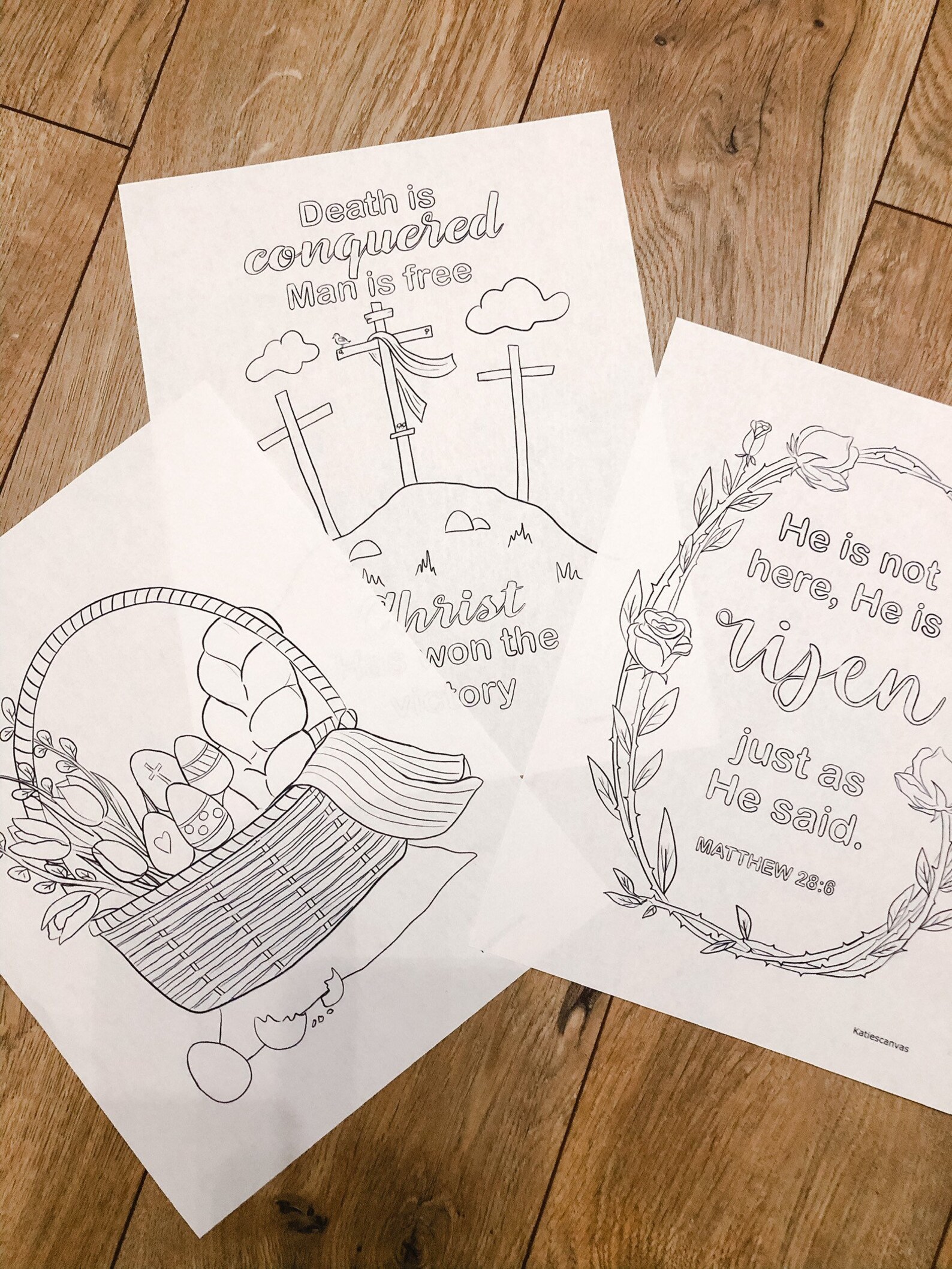 Easter Coloring Pages He is Risen Coloring Christian | Etsy