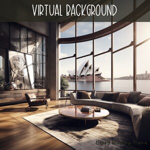 Virtual Background Image for Working at Home | Australian Background Image for Zoom Meetings | Sydney Opera House Digital Backdrop