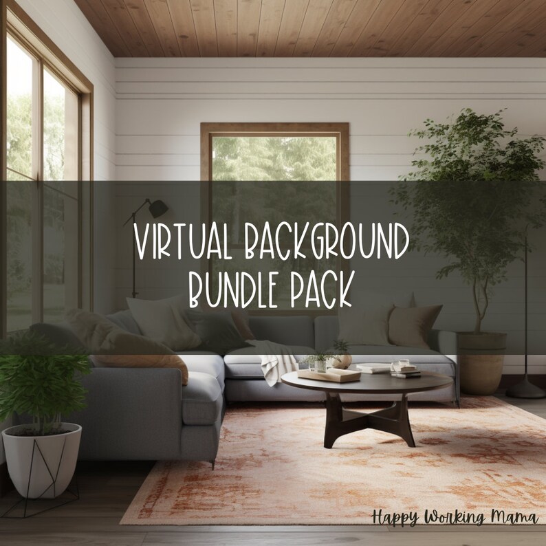 5 Virtual Background Images BUNDLE 5 Different, Realistic Living Room