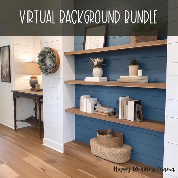 5 Beautiful Modern Farmhouse Virtual Background Images (BUNDLE) | Virtual Streaming Background for Zoom, Teams, Skype, Google Meet and more!